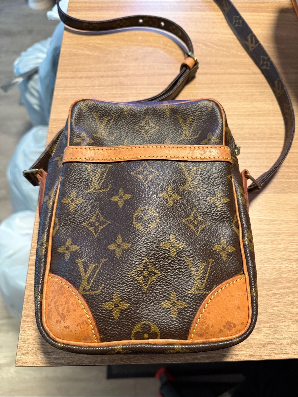 Louis Vuitton Monogram Canvas Messenger Bag in Brown and Tan